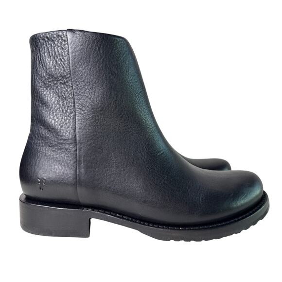 Frye Boot Veronica Inside Zip Ankle 6" Women's 9.5 M Black Leather Round Toe - Picture 1 of 10
